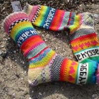 Bunte Socken hygge Gr. 37/38 - gestrickte Socken in nordischen Fair Isle Mustern Bild 1