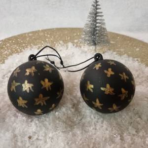 Weihnachtskugeln aus Acryl in Schwarz und Kupfer, handbemalt, verschiedene Ausführungen Bild 3