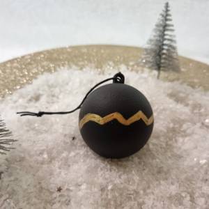 Weihnachtskugeln aus Acryl in Schwarz und Kupfer, handbemalt, verschiedene Ausführungen Bild 7