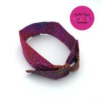 Haarband mit Draht - Leo-Batik-Bordeaux Design Bild 6