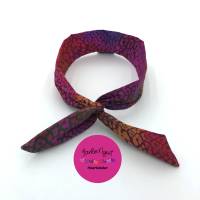 Haarband mit Draht - Leo-Batik-Bordeaux Design Bild 7