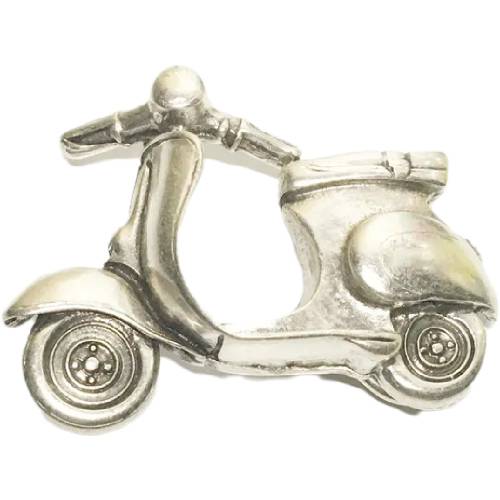 Silberne Gürtelschnalle Motorroller für 4 cm Gürtelbreite