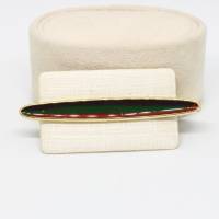 Krawattenklammer Krawattenhalter Krawattenclip Goldfarbe Glasiert Streifen Lila,Grün,Rot Vintage für Schlips Bild 1