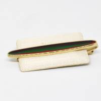 Krawattenklammer Krawattenhalter Krawattenclip Goldfarbe Glasiert Streifen Lila,Grün,Rot Vintage für Schlips Bild 2