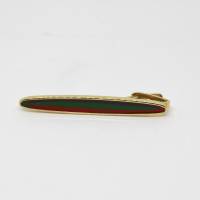 Krawattenklammer Krawattenhalter Krawattenclip Goldfarbe Glasiert Streifen Lila,Grün,Rot Vintage für Schlips Bild 3