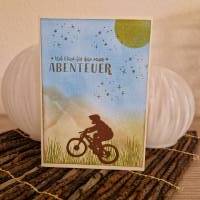 Geburtstagskarte / Abenteuer / Fahrrad / Berge / Radfahren / Entspannen / Sterne / Glück Bild 1