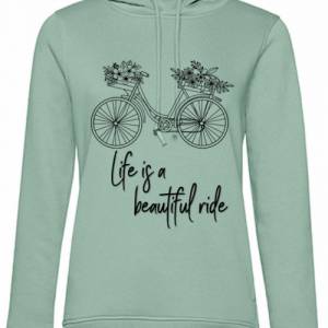 Hoodie Damen- Sweater mit einzigartigen Prints aus Bio Baumwolle ,,Fahrrad'' Bild 2