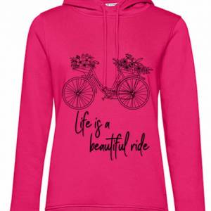 Hoodie Damen- Sweater mit einzigartigen Prints aus Bio Baumwolle ,,Fahrrad'' Bild 3