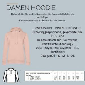 Hoodie Damen- Sweater mit einzigartigen Prints aus Bio Baumwolle ,,Fahrrad'' Bild 4