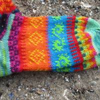 Bunte Socken Gr. 35-36 - gestrickte Socken in nordischen Fair Isle Mustern Bild 3
