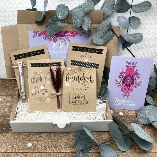 Personalisiertes Geschenk mit Trockenblumen für Frauen, Schwester, Freundin, Geburtstagsgeschenk