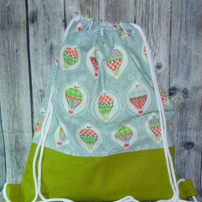 Turnbeutel Rucksack gefüttert Fesselballon-Motiv