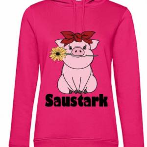 Hoodie Damen- Sweater mit einzigartigen Prints aus Bio Baumwolle ,,Saustark'' Bild 4