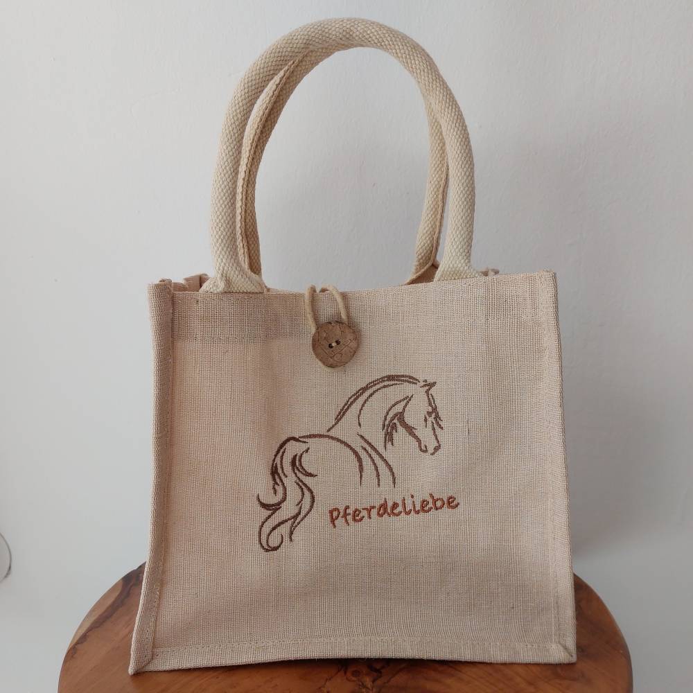 Jutetasche Pferdeliebe - Tasche für Kleinigkeiten ;
