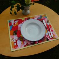 buntes Tischset Patchwork , Tischläufer orange , Platzmatte bunt Bild 6