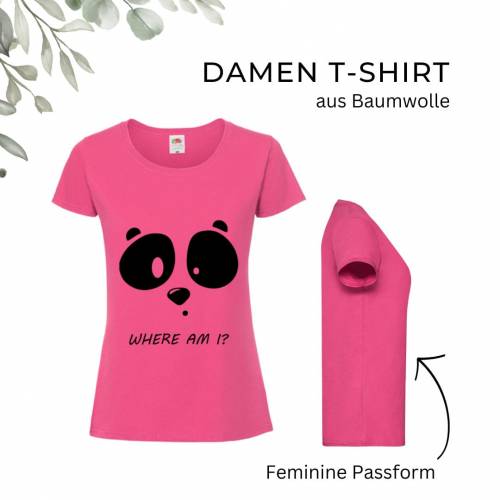 T-Shirt Damen- Shirt Damen mit einzigartigen Prints aus Baumwolle ,,Where am I ? ''