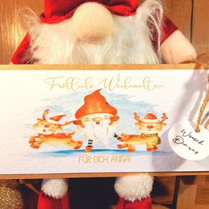 Personalisierte Gutschein / Konzertkarten Verpackung zu Weihnachten | Weihnachtskarte mit Namen als Geldgeschenk | Wunsc Bild 2