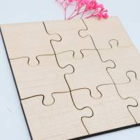 Holzpuzzle, unbehandeltes blanko Puzzle zum selbst bemalen, rohe Puzzle Teile, kreativ gestalten, pädagogisch wertvoll, Bild 1