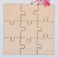 Holzpuzzle, unbehandeltes blanko Puzzle zum selbst bemalen, rohe Puzzle Teile, kreativ gestalten, pädagogisch wertvoll, Bild 2
