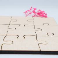 Holzpuzzle, unbehandeltes blanko Puzzle zum selbst bemalen, rohe Puzzle Teile, kreativ gestalten, pädagogisch wertvoll, Bild 3