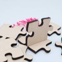 Holzpuzzle, unbehandeltes blanko Puzzle zum selbst bemalen, rohe Puzzle Teile, kreativ gestalten, pädagogisch wertvoll, Bild 4