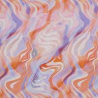 ♕ lila-orange Jersey Marble Waves Wellen 50 x 150 cm Nähen Elastisch ♕ Bild 1