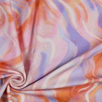 ♕ lila-orange Jersey Marble Waves Wellen 50 x 150 cm Nähen Elastisch ♕ Bild 2