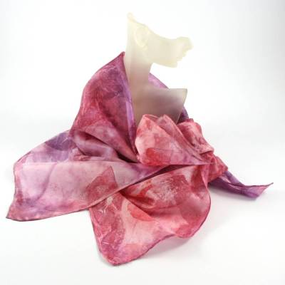 Seidentuch 55x55 cm **Duett** handgefärbtes Einzelstück aus Seide von ZWEIFARBIG 