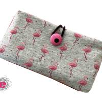 Handytasche, Smartphonehülle Flamingo, Wunschmaß Bild 1