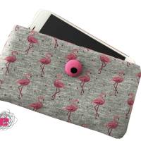 Handytasche, Smartphonehülle Flamingo, Wunschmaß Bild 2