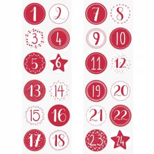 Adventskalender Papiertüten mit Sticker rot weiß | Weihnachtskalender Bild 5
