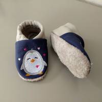 Krabbelschuhe Lauflernschuhe Schuhe  Waschbär Leder Handmad personalisiert Bild 7