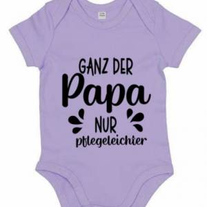 Babystrampler- Babybody - Schwangerschaft Verkündung- Bio Baumwolle- mit süßen Statement/ Motiv ,, Ganz der Papa' Bild 2