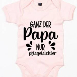 Babystrampler- Babybody - Schwangerschaft Verkündung- Bio Baumwolle- mit süßen Statement/ Motiv ,, Ganz der Papa' Bild 4