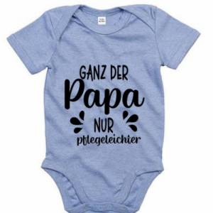 Babystrampler- Babybody - Schwangerschaft Verkündung- Bio Baumwolle- mit süßen Statement/ Motiv ,, Ganz der Papa' Bild 5
