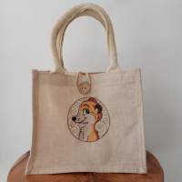 Jutetasche "Erdmännchen" - Tasche für Kleinigkeiten ; Geschenk ; Verpackung ; Nachhaltig Bild 1