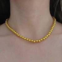 Halskette und Perlenarmband gold Bild 1