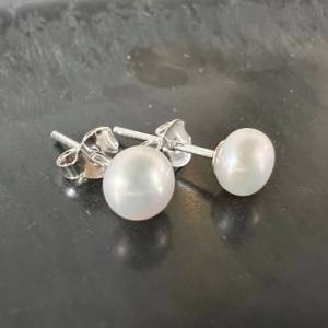 Perlen Ohrstecker | Ohrringe 925 Silber | verschiedene Größen Bild 1