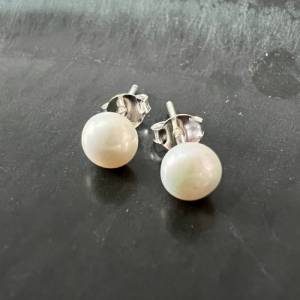 Perlen Ohrstecker | Ohrringe 925 Silber | verschiedene Größen Bild 3