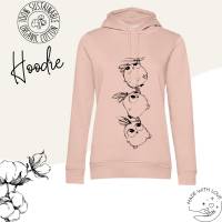 Hoodie Damen- Sweater mit einzigartigen Prints aus Bio Baumwolle ,,süße Vögel'' Bild 1