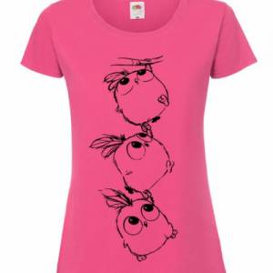 Tshirt Damen - Shirt Damen mit einzigartigen Prints aus Baumwolle ,,Niedliche Vögel'' Bild 2