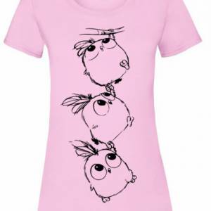 Tshirt Damen - Shirt Damen mit einzigartigen Prints aus Baumwolle ,,Niedliche Vögel'' Bild 4