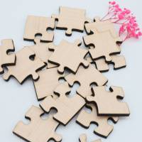 Holzpuzzle, unbehandeltes blanko Puzzle zum selbst bemalen, rohe Puzzle Teile, kreativ gestalten, 16 Teile Bild 4