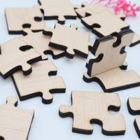 Holzpuzzle, unbehandeltes blanko Puzzle zum selbst bemalen, rohe Puzzle Teile, kreativ gestalten, 16 Teile Bild 5