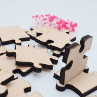 Holzpuzzle, unbehandeltes blanko Puzzle zum selbst bemalen, rohe Puzzle Teile, kreativ gestalten, 16 Teile Bild 6