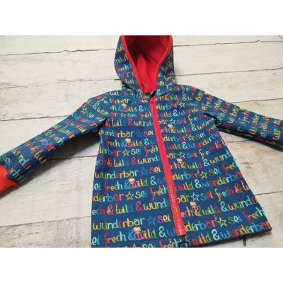 Jacke aus Softshell – Sei wild, frech & wunderbar – Bündchen wählbar – Gr. 74-122