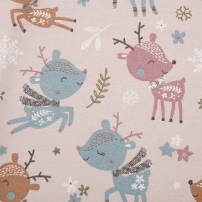 ♕ Jersey Stoffonkel Winterreh Rehkitz  Baumwolle 50 x 165 cm Nähen  ♕