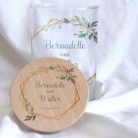 Sandzeremonie Glas mit Holzdeckel Hochzeitsbrauch Windlicht Design Bernadette Bild 1