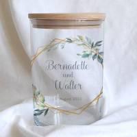 Sandzeremonie Glas mit Holzdeckel Hochzeitsbrauch Windlicht Design Bernadette Bild 2