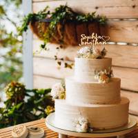 Hochzeits-Tortenstecker - Cake Topper personalisiert mit Namen und Herz - Individuelle Tortenaufleger als Geschenk Bild 1